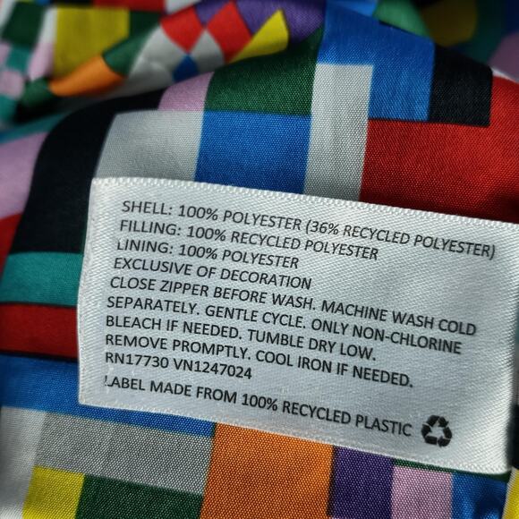 LEGO x Target Jacket Mens Medium Black Blue Puffer Colorblock Brick Print Lining - Picture 11 of 11